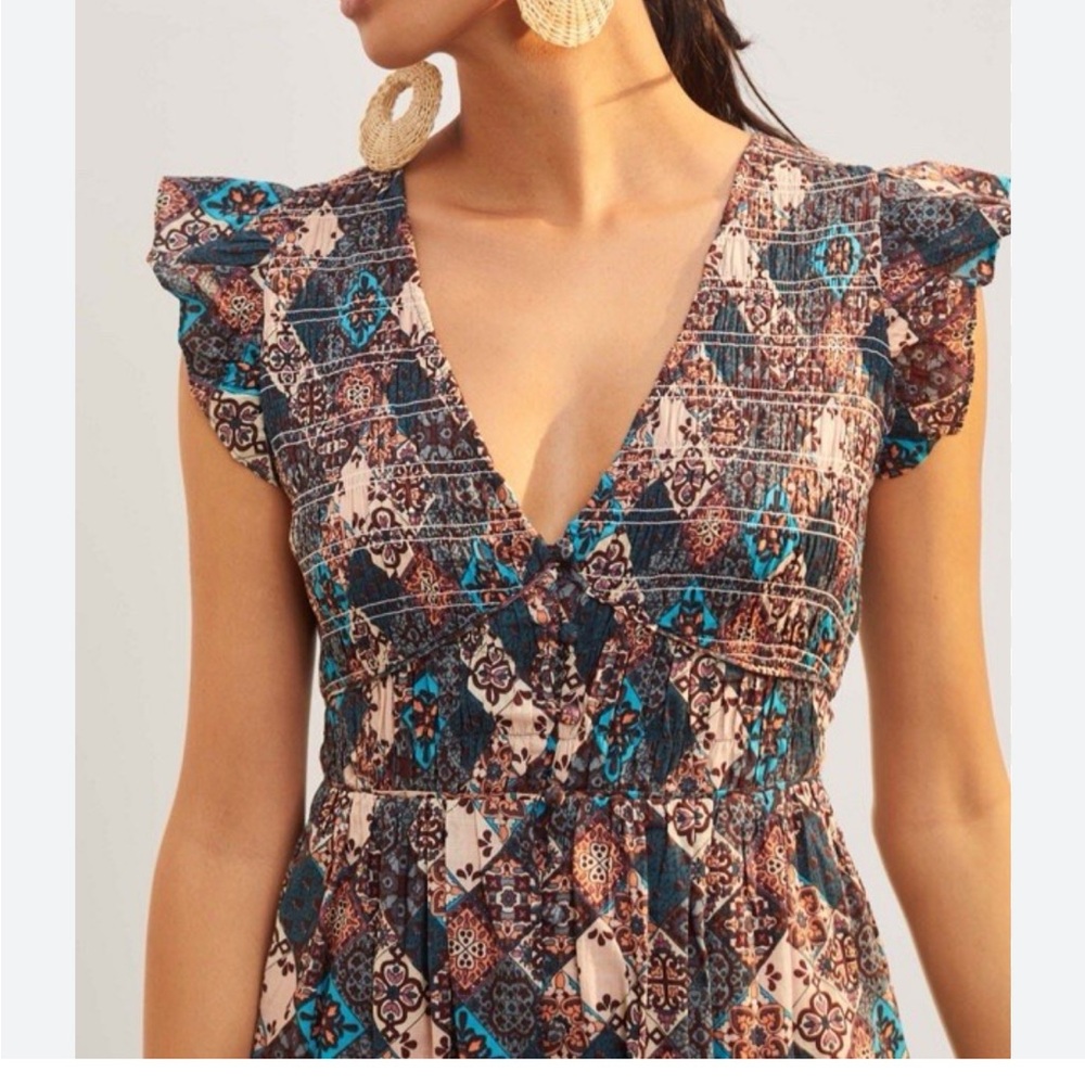 Anthropologie Peregrine Smocked Dress - size S